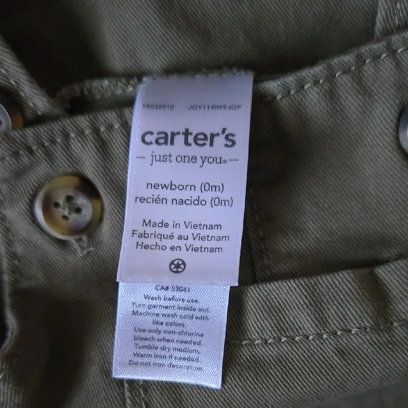 Carter's Green Overall Set - Picture 2 of 3